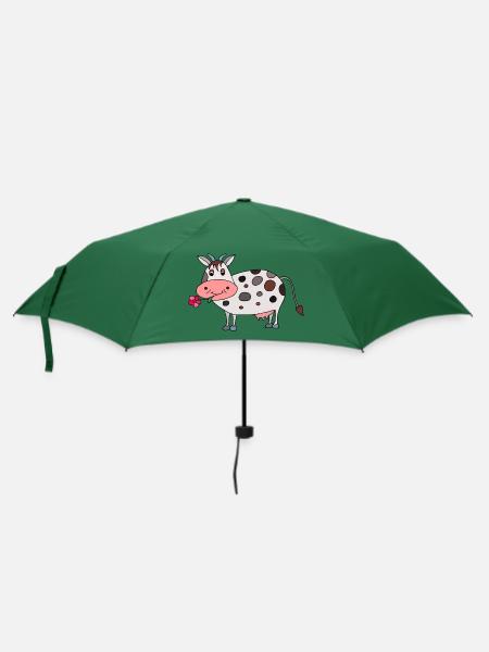 Kuh - Regenschirm (klein) - Flaschengrün