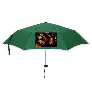 Buntes Ahornlaub - Regenschirm (klein) - Flaschengrün - Vorne