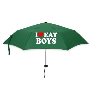 I love eat boys - Regenschirm (klein) - Flaschengrün - Vorne
