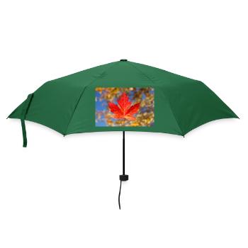 Rotes Ahornblatt - Regenschirm (klein) - Flaschengrün - Vorne