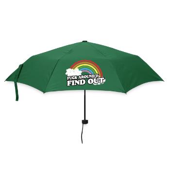 Fuck Around And Find Out T Shirt - Regenschirm (klein) - Flaschengrün - Vorne