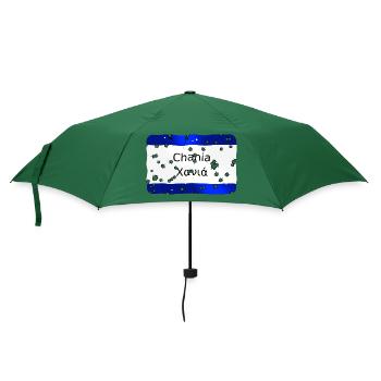 mg kriti ortsschild chania - Regenschirm (klein) - Flaschengrün - Vorne