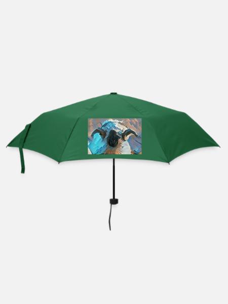 Walliser Schwarznasen Bock - Regenschirm (klein) - Flaschengrün