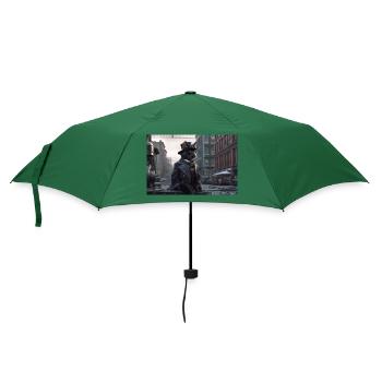 Cat Black7 - Regenschirm (klein) - Flaschengrün - Vorne