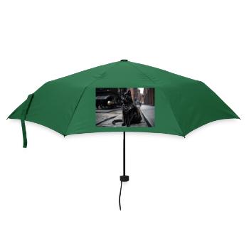 Cat Black4 - Regenschirm (klein) - Flaschengrün - Vorne