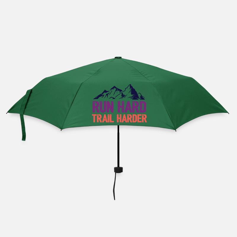 Laufen Sie hart. Härterer Trail. - Regenschirm (klein) - Flaschengrün