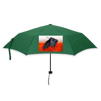 Polnischer Adler vor dem Hintergrund der Nationalflagge. - Regenschirm (klein) - Flaschengrün - Vorne