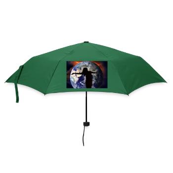 Schatten über der Welt. - Regenschirm (klein) - Flaschengrün - Vorne