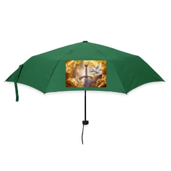 Szczerbiec mit einer Taube. - Regenschirm (klein) - Flaschengrün - Vorne