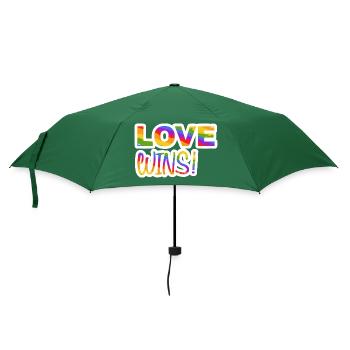 LOVE WINS PRIDE LGBTQ+ - Regenschirm (klein) - Flaschengrün - Vorne