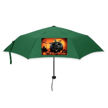 Halloween-Kürbis - Regenschirm (klein) - Flaschengrün - Vorne