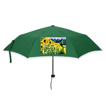 Sonnenblumen - Regenschirm (klein) - Flaschengrün - Vorne