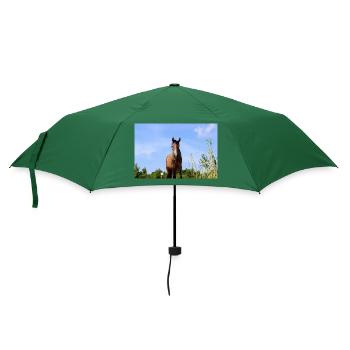 Pferd - Regenschirm (klein) - Flaschengrün - Vorne