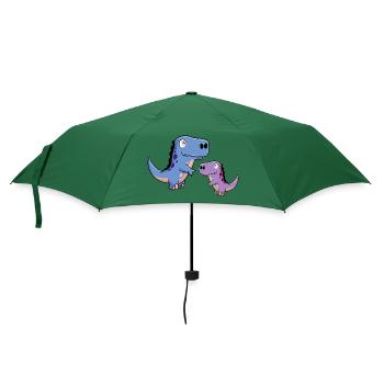 Dinosaurus Dino Uhrzeit Steinzeit Kinder Baby Kind - Regenschirm (klein) - Flaschengrün - Vorne