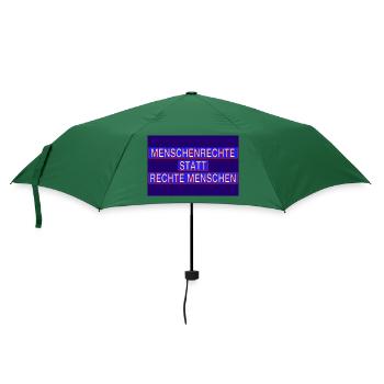 Menschenrechte statt rechte Menschen! - Regenschirm (klein) - Flaschengrün - Vorne