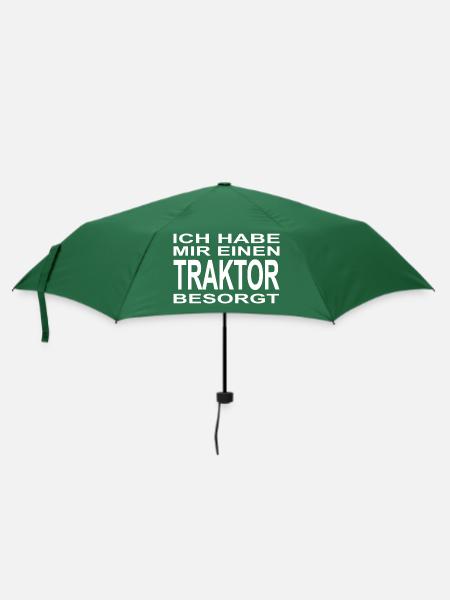 Traktor - Regenschirm (klein) - Flaschengrün