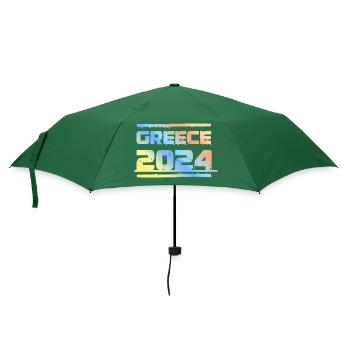 Greece 2024 Bunt - Regenschirm (klein) - Flaschengrün - Vorne