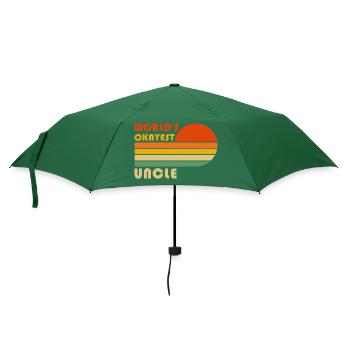 World's Okayest Uncle Funny Retro Vintage - Regenschirm (klein) - Flaschengrün - Vorne