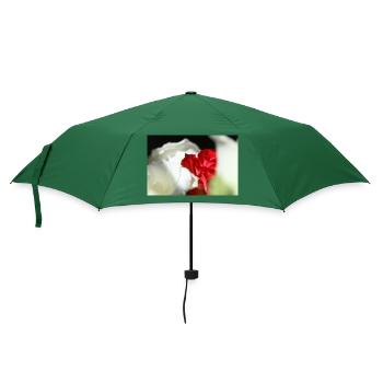 Weiße und rote Rosen - Regenschirm (klein) - Flaschengrün - Vorne