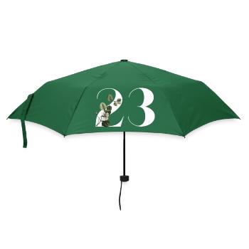 Nummer 23 Blumengrün -23. Blumengeburtstag - Regenschirm (klein) - Flaschengrün - Vorne
