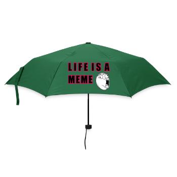 Das Leben ist ein Meme - Regenschirm (klein) - Flaschengrün - Vorne