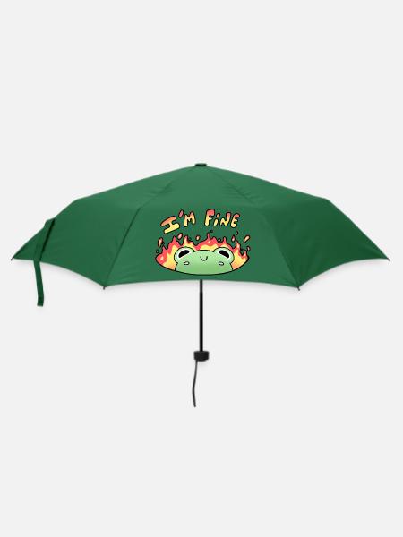 Frosch: "Mir geht es gut" - Regenschirm (klein) - Flaschengrün