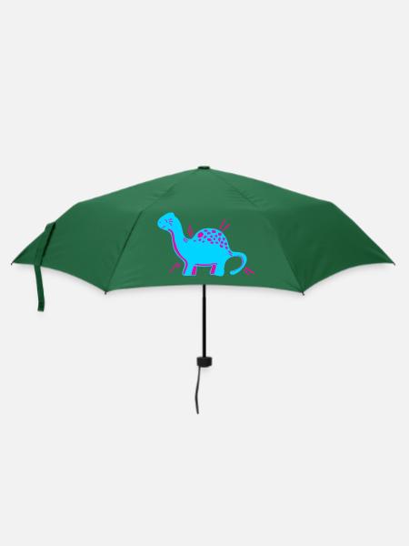 Dino Dinosaurier niedlich süß cartoon comic Pink - Regenschirm (klein) - Flaschengrün