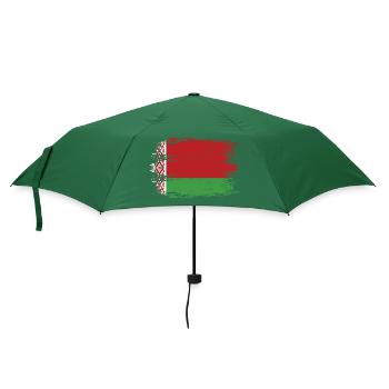 Belarus Flagge used look - Regenschirm (klein) - Flaschengrün - Vorne