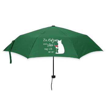 Katzen und Vino - Regenschirm (klein) - Flaschengrün - Vorne