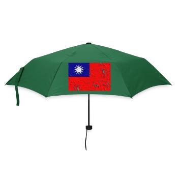 Geschenk für Taiwan - Regenschirm (klein) - Flaschengrün - Vorne