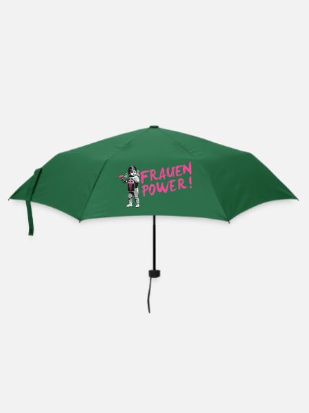 FRAUENPOWER Statement Shirt zum Weltfrauentag - Regenschirm (klein) - Flaschengrün