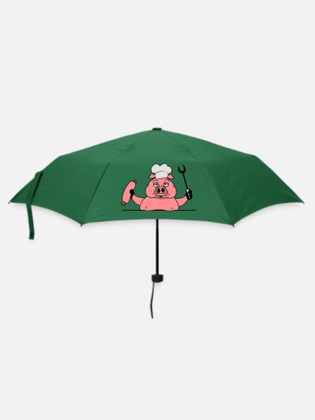 rand leere fläche schreiben text schild koch koche - Regenschirm (klein) - Flaschengrün
