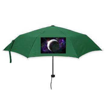 Mond und Weltraum - Regenschirm (klein) - Flaschengrün - Vorne