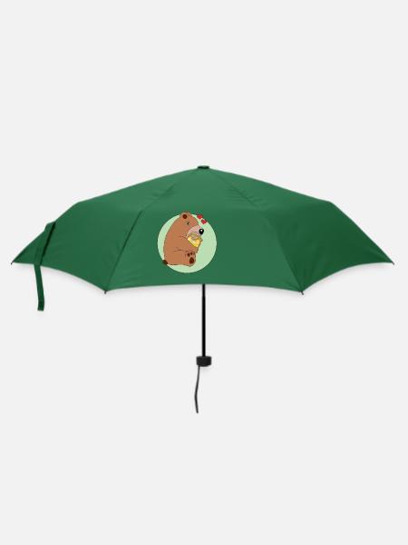 Der honigliebende Bär - Regenschirm (klein) - Flaschengrün