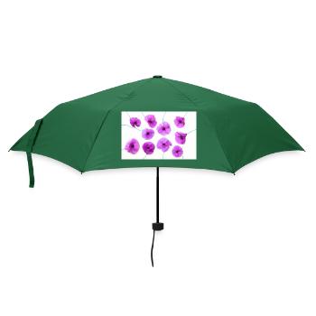 MOHNBLUME Lila - Regenschirm (klein) - Flaschengrün - Vorne