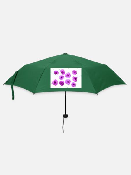 MOHNBLUME Lila - Regenschirm (klein) - Flaschengrün