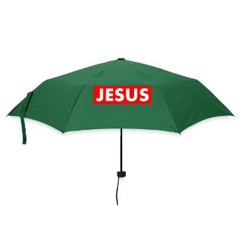 Jesus - Regenschirm (klein) - Flaschengrün - Vorne