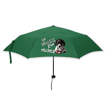 Grimmiger Terrier Hund mit schlechter laune - Regenschirm (klein) - Flaschengrün - Vorne