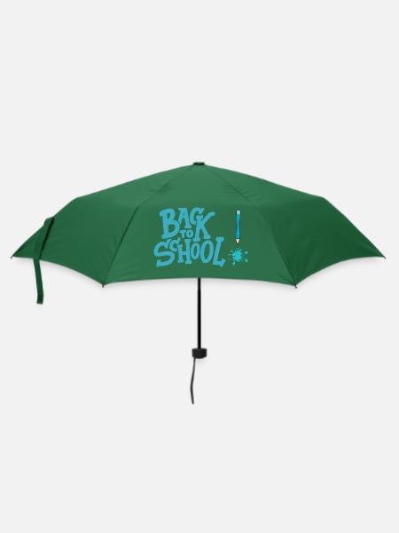 Zurück in die Schule - Regenschirm (klein) - Flaschengrün