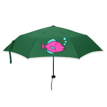 fisch comic 1 - Regenschirm (klein) - Flaschengrün - Vorne