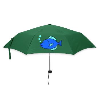 fisch comic - Regenschirm (klein) - Flaschengrün - Vorne