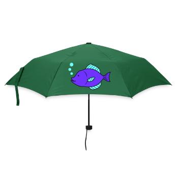 fisch comic - Regenschirm (klein) - Flaschengrün - Vorne