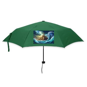 gruselige mythische Orte – Der Untergang von Atlantis - Regenschirm (klein) - Flaschengrün - Vorne