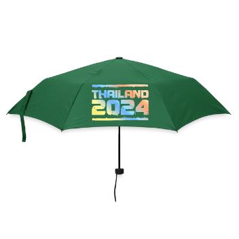 Thailand 2024 Bunt - Regenschirm (klein) - Flaschengrün - Vorne
