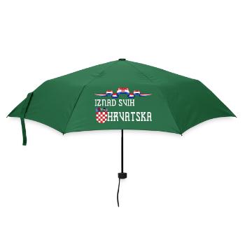 Kroatien hrvatska kroatien hrv hr zagreb geteilte Flagge - Regenschirm (klein) - Flaschengrün - Vorne