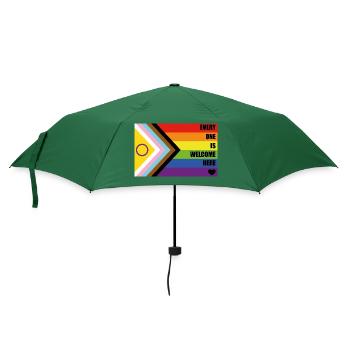 Inklusive Pride: Bei uns ist jeder willkommen - Regenschirm (klein) - Flaschengrün - Vorne