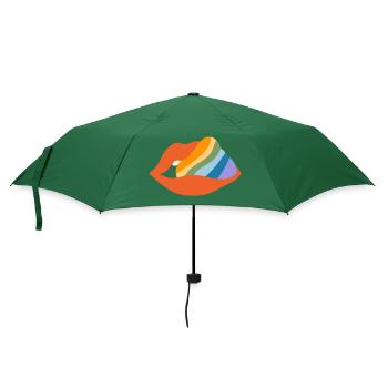 Pride Lippen - Regenschirm (klein) - Flaschengrün - Vorne
