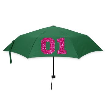 Nummer 1 Pink Glitter - 1. Jahrestag - Regenschirm (klein) - Flaschengrün - Vorne