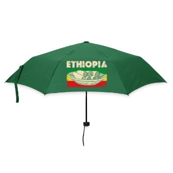 Fladenbrot Injera Teffmehl Äthiopien Afrika - Regenschirm (klein) - Flaschengrün - Vorne