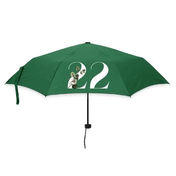 Nummer 22 Blumengrün -22. Blumengeburtstag - Regenschirm (klein) - Flaschengrün - Vorne